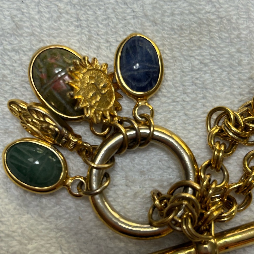 Gold and Multicolor Charm Necklace